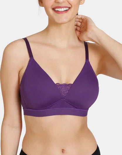 Pack of 3, LIGHTLY PADDED NON WIRED T SHIRT BRA-PLUM