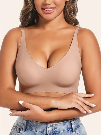 Soft Breathable Bra with Removable Pads, Minimalist Solid Color Underwear Top ( Pack Of 3)