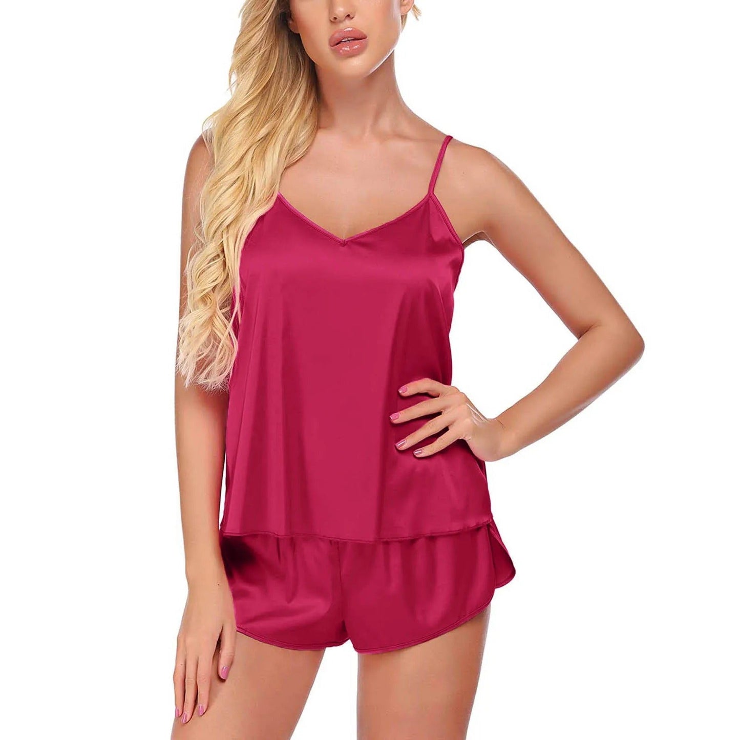 Luxurious & Romantic Sleepwear - Elegant Silk Honeymoon Cami & Shorts Set