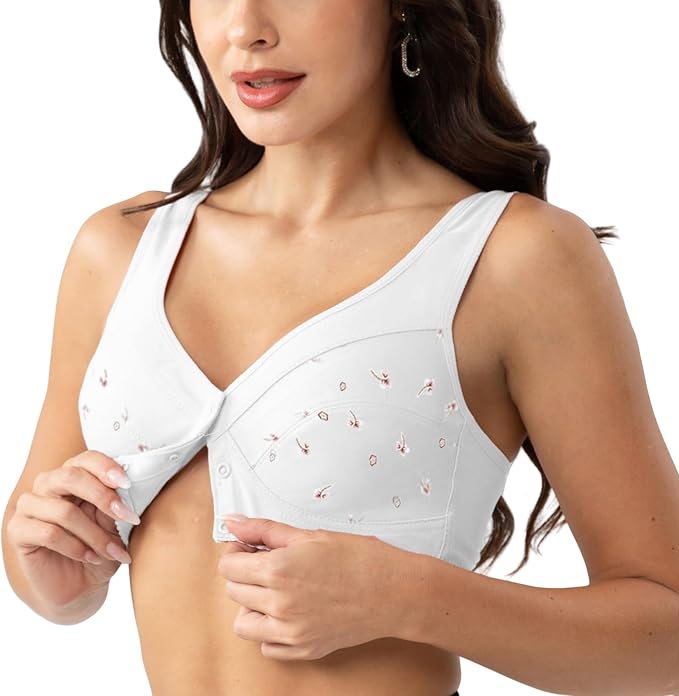 Buy 1 Get 2 FREE: Jersey Cotton Wireless Front-Button Bra!