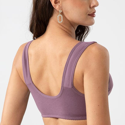 Buy 1 Get 2 FREE: Jersey Cotton Wireless Front-Button Bra!