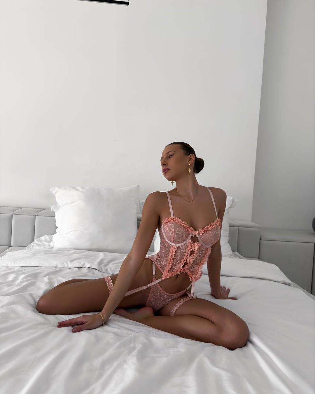 Rosette Lace Corset Set