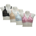 Pack of 4 Women's Multi-Color Jersey Printed Bra and Briefs