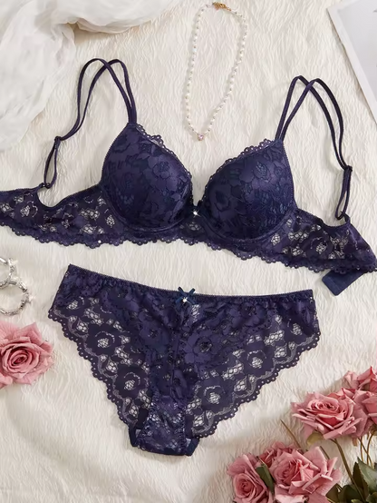 Rhinestone Lace Push-Up Set