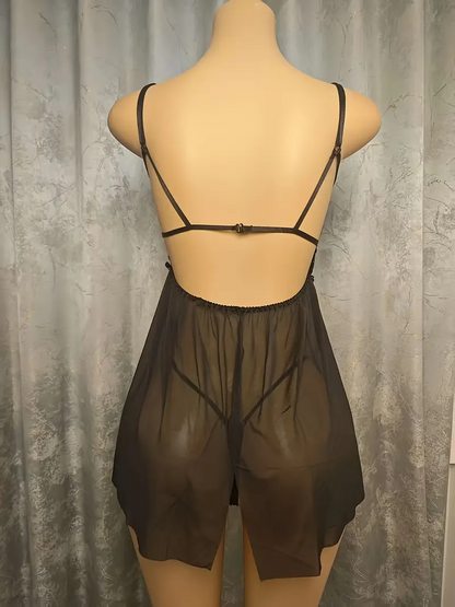 Romantic See-Through Lace Teddy Nightdress