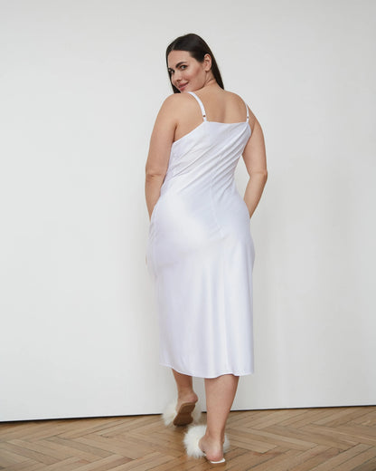 White Satin Nightgown Honeymoon Sleepwear