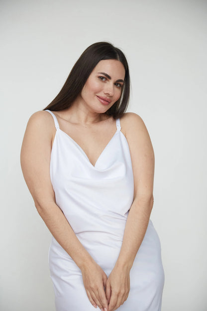 White Satin Nightgown Honeymoon Sleepwear