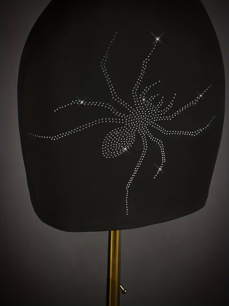 Y2K Rhinestone Backless Halter Neck Mini Dress