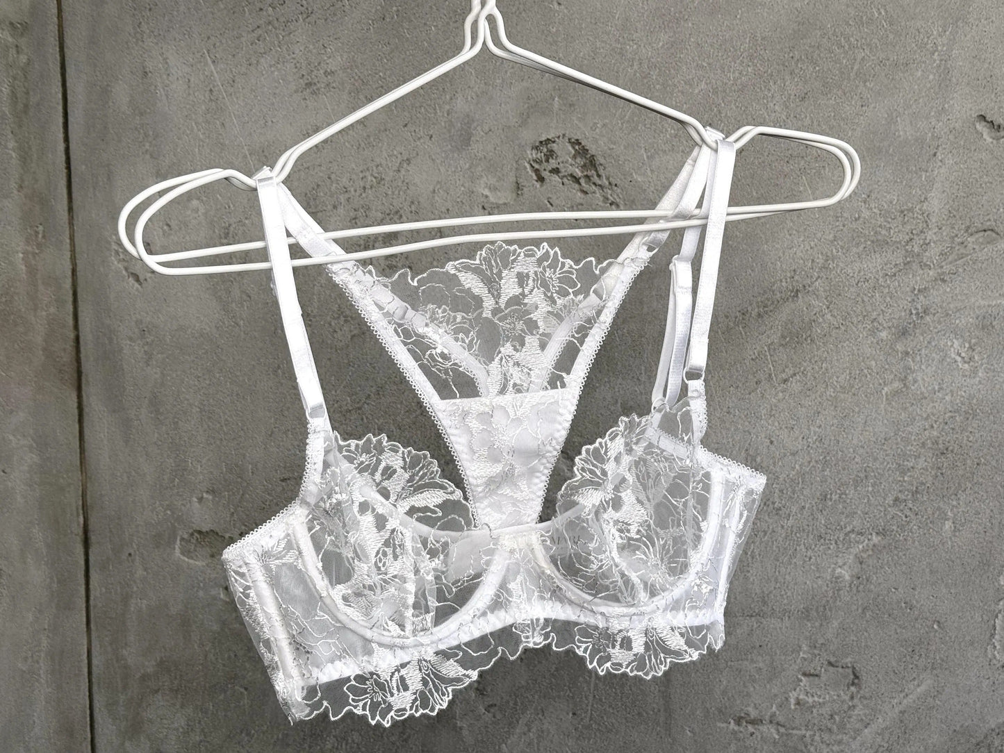 White sheer floral lace  set ( Buy 2 Get 1 Free )