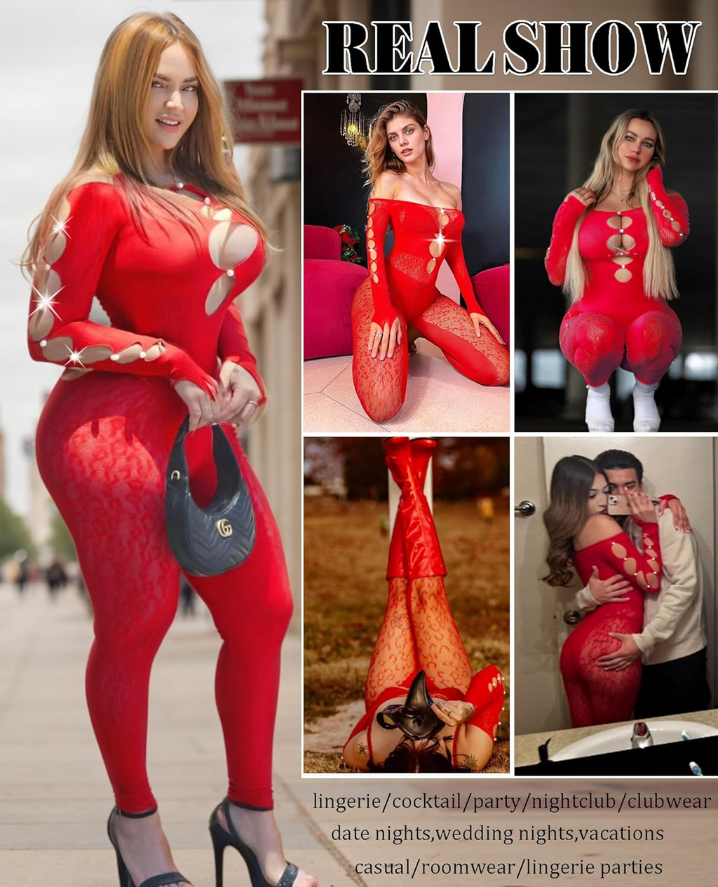 Sexy Outfit Rhinestone Body Suits Cut Out Jumpsuit