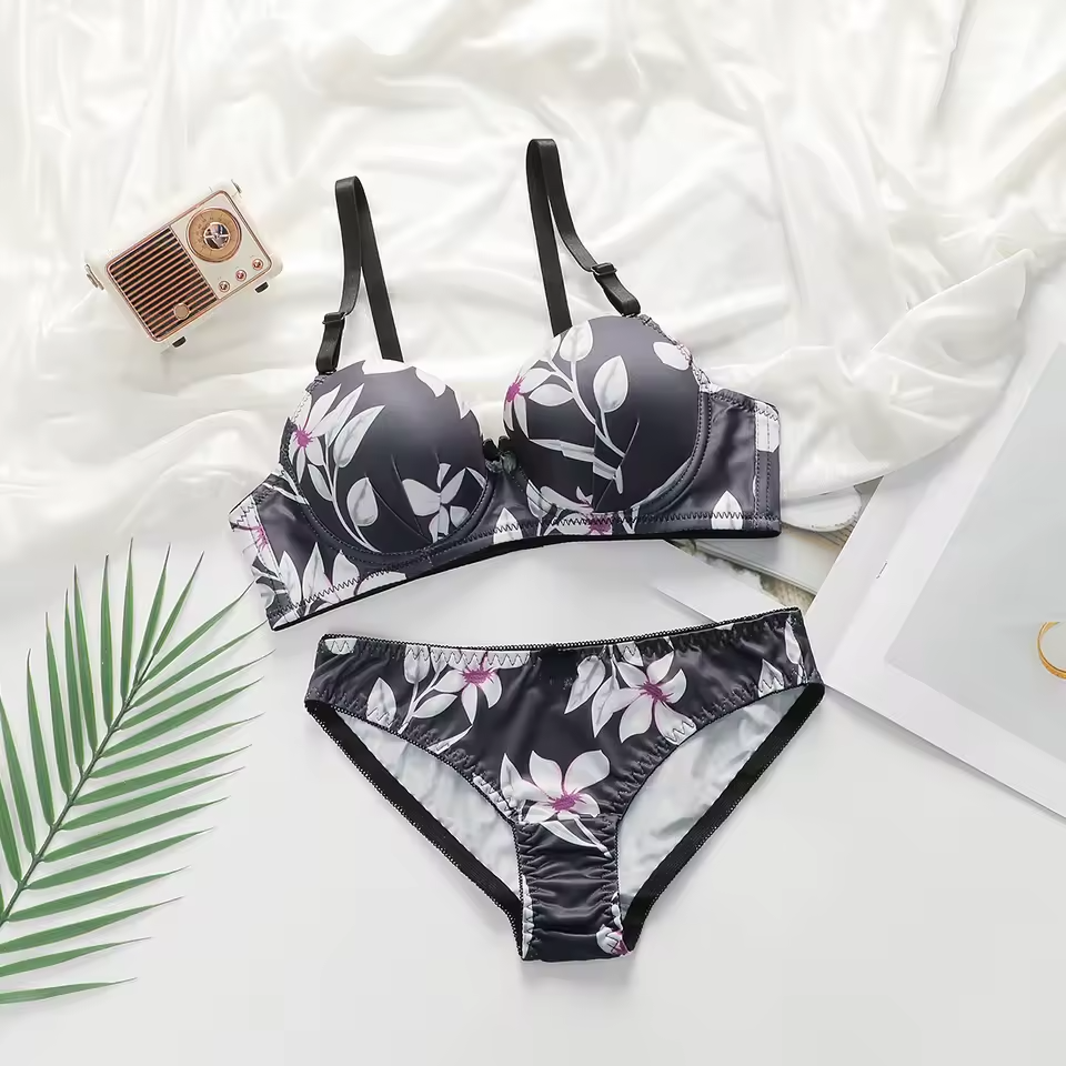 Printed Push-Up Bra & Panty Set