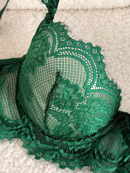 Dark Green Lace 2-Piece Set