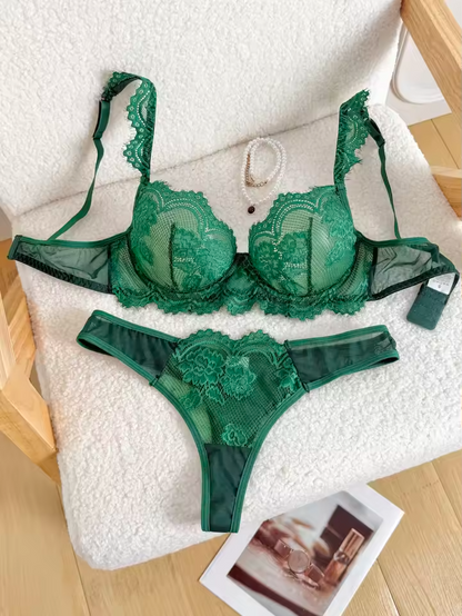 Dark Green Lace 2-Piece Set