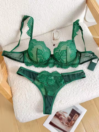 Dark Green Lace 2-Piece Set
