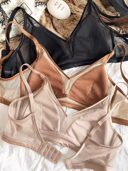 French Silk Lace V-Neck Wireless Bra
