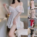 Sexy V-Neck Lace Mesh Nightdress – Women’s  Sleepwear