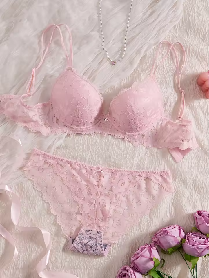 Rhinestone Lace Push-Up Set