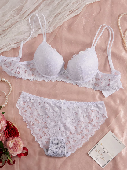 Rhinestone Lace Push-Up Set